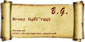 Brosz Györgyi névjegykártya